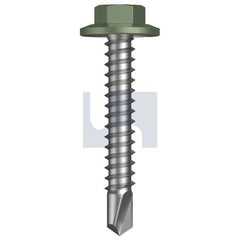 Hobsons - #12-14 x 35 - Pale Eucalypt (Mist Green)- Metal SDS Flanged Hex Head - Class 4 | TPEM4FH1214035