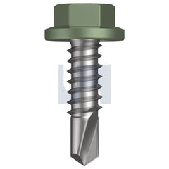 Hobsons - #14-14 x 22 - Pale Eucalypt (Mist Green)- Metal SDS Flanged Hex Head - Class 4 | TPEM4FH1414022