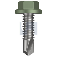 Hobsons - #14-20 x 22 - Pale Eucalypt (Mist Green)- Metal SDS Flanged Hex Head - Class 4 - Qty 1000 | TPEM4FH1420022