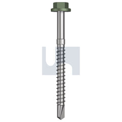 Hobsons - #14-10 x 75 - Pale Eucalypt (Mist Green)- + Scratchguard Metal SDS Flg Hex Head - Class 4 - Qty 500 | TPEM4FS1410075