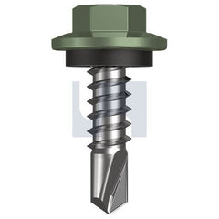 Hobsons - #12-14 x 20 - Pale Eucalypt (Mist Green)- Metal SDS Hex Head + Washer - Class 4 | TPEM4SH1214020
