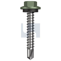 Hobsons - #12-14 x 35 - Pale Eucalypt (Mist Green)- Metal SDS Hex Head + Washer - Class 4 | TPEM4SH1214035