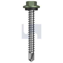 Hobsons - #12-14 x 45 - Pale Eucalypt (Mist Green)- Metal SDS Hex Head + Washer - Class 4 | TPEM4SH1214045