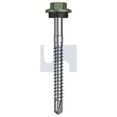 Hobsons - #12-14 x 55 - Pale Eucalypt (Mist Green)- + Scratchguard Metal SDS Hex Head + Washer - Class 4 | TPEM4SS1214055