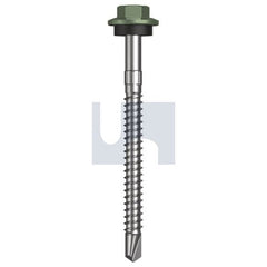Hobsons - #12-14 x 65 - Pale Eucalypt (Mist Green)- + Scratchguard Metal SDS Hex Head + Washer - Class 4 | TPEM4SS1214065