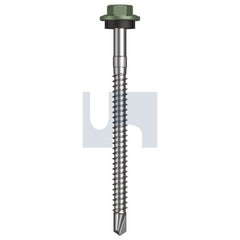 Hobsons - #12-14 x 75 - Pale Eucalypt (Mist Green)- + Scratchguard Metal SDS Hex Head + Washer - Class 4 | TPEM4SS1214075