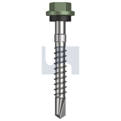 Hobsons - #14-10 x 50 Pale Eucalypt (Mist Green)-Cl4 As3566 + Scratchguard Metal Sds Hex Head + Washer | Q335-Pe (Pack Of 1000)