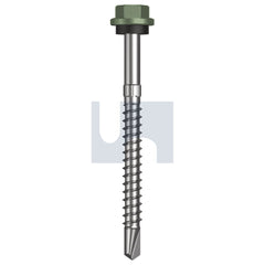 Hobsons - #14-10 x 75 Pale Eucalypt (Mist Green)-Cl4 As3566 + Scratchguard Metal Sds Hex Head + Washer | Q345-Pe (Pack Of 500)