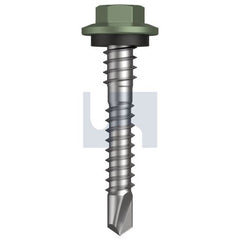 Hobsons - #12-14 x 37 - Pale Eucalypt (Mist Green)- Metal SDS Hex + Washer + Xgrip - Class 4 | TPEM4XH1214037