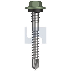 Hobsons - #12-14 x 43 - Pale Eucalypt (Mist Green)- Metal SDS Hex + Washer + Xgrip - Class 4 | TPEM4XH1214043