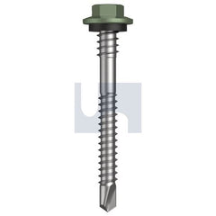 Hobsons - #12-14 x 53 - Pale Eucalypt (Mist Green)- Metal SDS Hex + Washer + Xgrip - Class 4 | TPEM4XH1214053