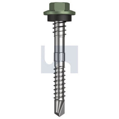 Hobsons - #12-14 x 48 - Pale Eucalypt (Mist Green)- + Scratchguard Metal SDS Hex + Washer + Xgrip - Class 4 | TPEM4XS1214048