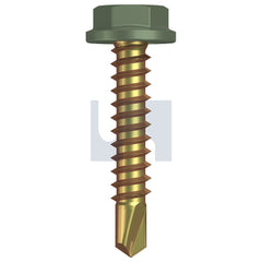 Hobsons - #10-16 x 25 PALE EUCALYPT (MIST GREEN)-ZYP AS3566 METAL SDS FLANGED HEX HEAD | Q507-PE (Pack of 1000)