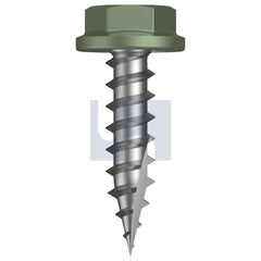 Hobsons - #10-12 x 20 PALE EUCALYPT (MIST GREEN)-CL4 AS3566 TYPE 17 FLANGED HEX HEAD | Q519-PE (Pack of 1000)