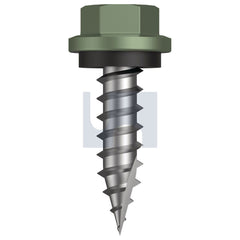 Hobsons - #14-10 x 25 Pale Eucalypt (Mist Green)-Cl4 As3566 Type 17 Hex Head + Washer | Q615-Pe (Pack Of 1000)