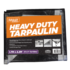 Rally - Tarpaulin, Heavy - 10' x 12' (Finished Size 3.0 x 3.5M), Silver/Black | TPHD1012
