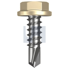 Hobsons - #10-16 x 16 PRIMROSE - CL4 AS3566 METAL SDS FLANGED HEX HEAD | Q180-PR (Pack of 1000)