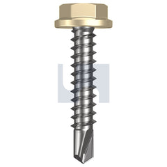 Hobsons - #10-16 x 25 PRIMROSE - CL4 AS3566 METAL SDS FLANGED HEX HEAD | Q185-PR (Pack of 1000)
