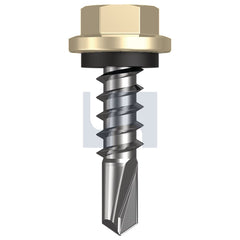 Hobsons - #14-10 x 25 Primrose - Cl4 As3566 Metal Sds Hex Head + Washer | Q327-Pr (Pack Of 1000)