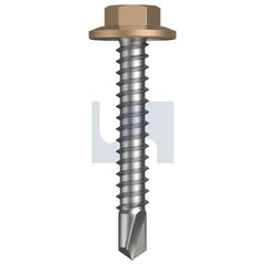Hobsons - #12-14 x 35 - Pale Terracotta - Metal SDS Flanged Hex Head - Class 3 | TPTM3FH1214035