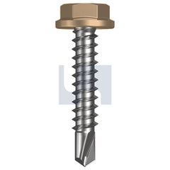 Hobsons - #10-16 x 25 PALE TERRACOTTA - CL4 AS3566 METAL SDS FLANGED HEX HEAD | Q185-PT (Pack of 1000)