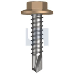 Hobsons - #12-14 x 25 - Pale Terracotta - Metal SDS Flanged Hex Head - Class 4 | TPTM4FH1214025