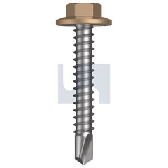 Hobsons - #12-14 x 35 - Pale Terracotta - Metal SDS Flanged Hex Head - Class 4 | TPTM4FH1214035