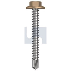 Hobsons - #12-14 x 45 - Pale Terracotta - Metal SDS Flanged Hex Head - Class 4 | TPTM4FH1214045