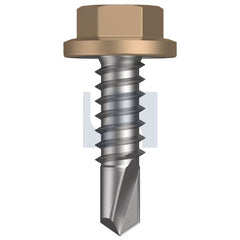 Hobsons - #14-14 x 22 - Pale Terracotta - Metal SDS Flanged Hex Head - Class 4 | TPTM4FH1414022