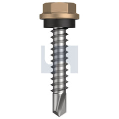Hobsons - #10-16 x 25 PALE TERRACOTTA - CL4 AS3566 METAL SDS HEX HEAD + WASHER | Q280-PT (Pack of 1000)