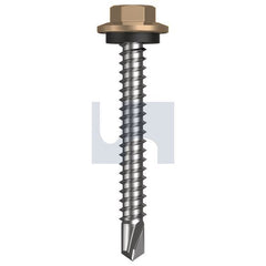 Hobsons - #12-14 x 45 - Pale Terracotta - Metal SDS Hex Head + Washer - Class 4 | TPTM4SH1214045