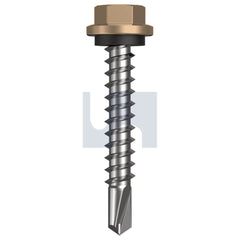 Hobsons - #14-10 x 42 Pale Terracotta - Cl4 As3566 Metal Sds Hex Head + Washer | Q330-Pt (Pack Of 1000)