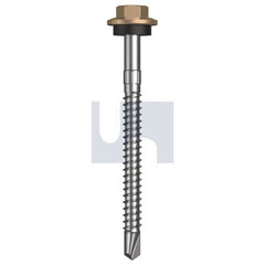 Hobsons - #12-14 x 65 - Pale Terracotta - + Scratchguard Metal SDS Hex Head + Washer - Class 4 | TPTM4SS1214065
