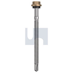 Hobsons - #14-14 x 90 - Pale Terracotta - + Scratchguard Metal SDS Hex Head + Washer - Class 4 | TPTM4SS1414090