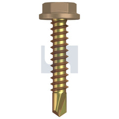Hobsons - #10-16 x 25 PALE TERRACOTTA - ZYP AS3566 METAL SDS FLANGED HEX HEAD | Q507-PT (Pack of 1000)