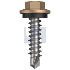 Hobsons - M6.2-13 x 25 Pale Terracotta - Cl4 As3566 Vmax Sds Hex + Washer | Qa47-Pt (Pack Of 500)