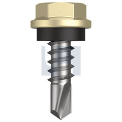 Hobsons - #10-16 x 16 SANDBANK (STRAW) -CL4 AS3566 METAL SDS HEX HEAD + WASHER | Q275-SA (Pack of 1000)