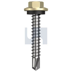Hobsons - #12-14 x 35 - Sandbank (Straw) - Metal SDS Hex Head + Washer - Class 4 | TSAM4SH1214035