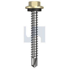 Hobsons - #12-14 x 45 - Sandbank (Straw) - Metal SDS Hex Head + Washer - Class 4 | TSAM4SH1214045