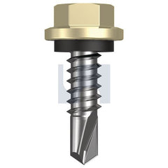 Hobsons - #14-14 x 22 - Sandbank (Straw) - Metal SDS Hex Head + Washer - Class 4 | TSAM4SH1414022