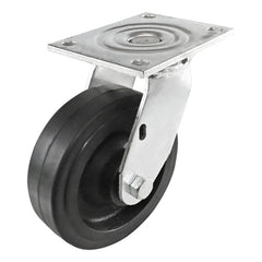 EHI - 150mm Black Rubber/ci Swivel Plate Castor | TSG150RU15