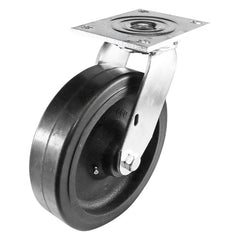 EHI - 200mm Black Rubber/ci Swivel Plate Castor | TSG200RU15