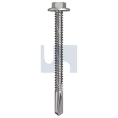 Hobsons - #12-24 x 65 - Shale Grey (Gull Grey) - S500 SDS Flanged Hex Head - Class 4 - Qty 500 | TSG54FH1224065