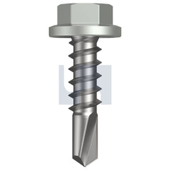 Hobsons - #14-10 x 25 - Shale Grey (Gull Grey) - Metal SDS Flanged Hex Head - Class 4 - Qty 1000 | TSGM4FH1410025