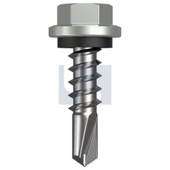 Hobsons - #14-10 x 25 Shale Grey (Gull Grey) -Cl4 As3566 Metal Sds Hex Head + Washer | Q327-Sg (Pack Of 1000)