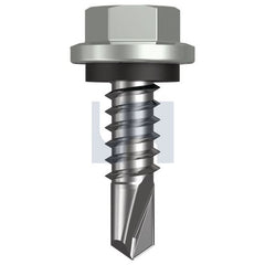 Hobsons - #14-14 x 22 - Shale Grey (Gull Grey) - Metal SDS Hex Head + Washer - Class 4 | TSGM4SH1414022