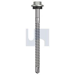 Hobsons - #12-14 x 75 - Shale Grey (Gull Grey) - + Scratchguard Metal SDS Hex Head + Washer - Class 4 | TSGM4SS1214075