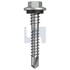Hobsons - #12-14 x 37 - Shale Grey (Gull Grey) - Metal SDS Hex + Washer + Xgrip - Class 4 | TSGM4XH1214037