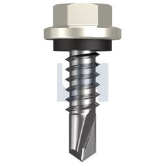 Hobsons - #14-14 x 22 - Surfmist (Titania) - Metal SDS Hex Head + Washer - Class 4 | TSMM4SH1414022