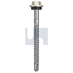 Hobsons - #12-14 x 65 - Surfmist (Titania) - + Scratchguard Metal SDS Hex Head + Washer - Class 4 | TSMM4SS1214065